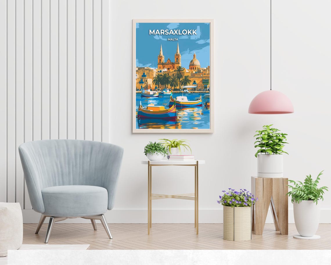 Marsaxlokk Bay And Fishing Village Travel Print Wall Art Marsaxlokk Malta City Print Marsaxlokk Bay And Fishing Village Travel Gift - Image 2