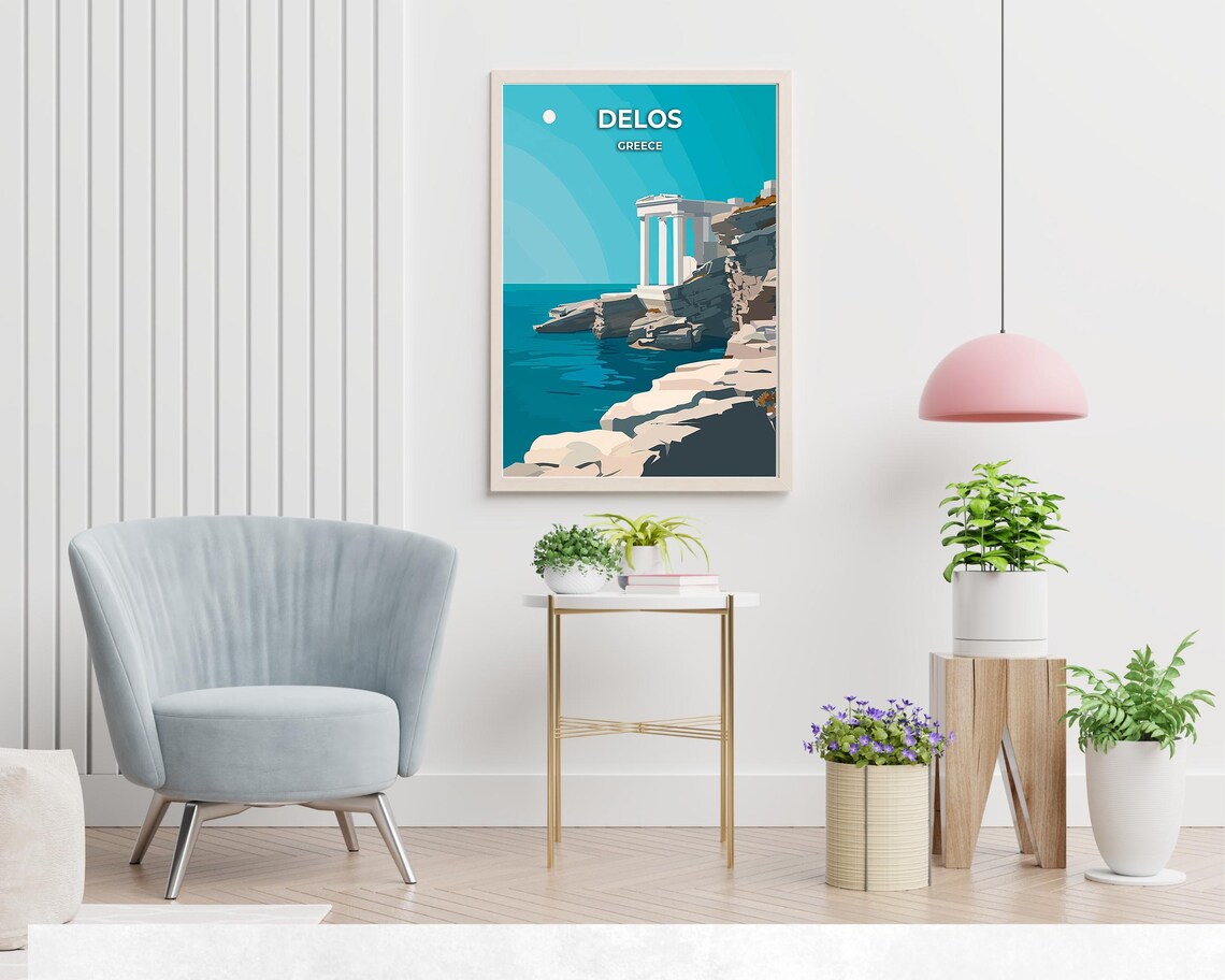 Archaeological Site Of Delos Travel Print Wall Art Delos Greece City Print Archaeological Site Of Delos Travel Gift - Image 2