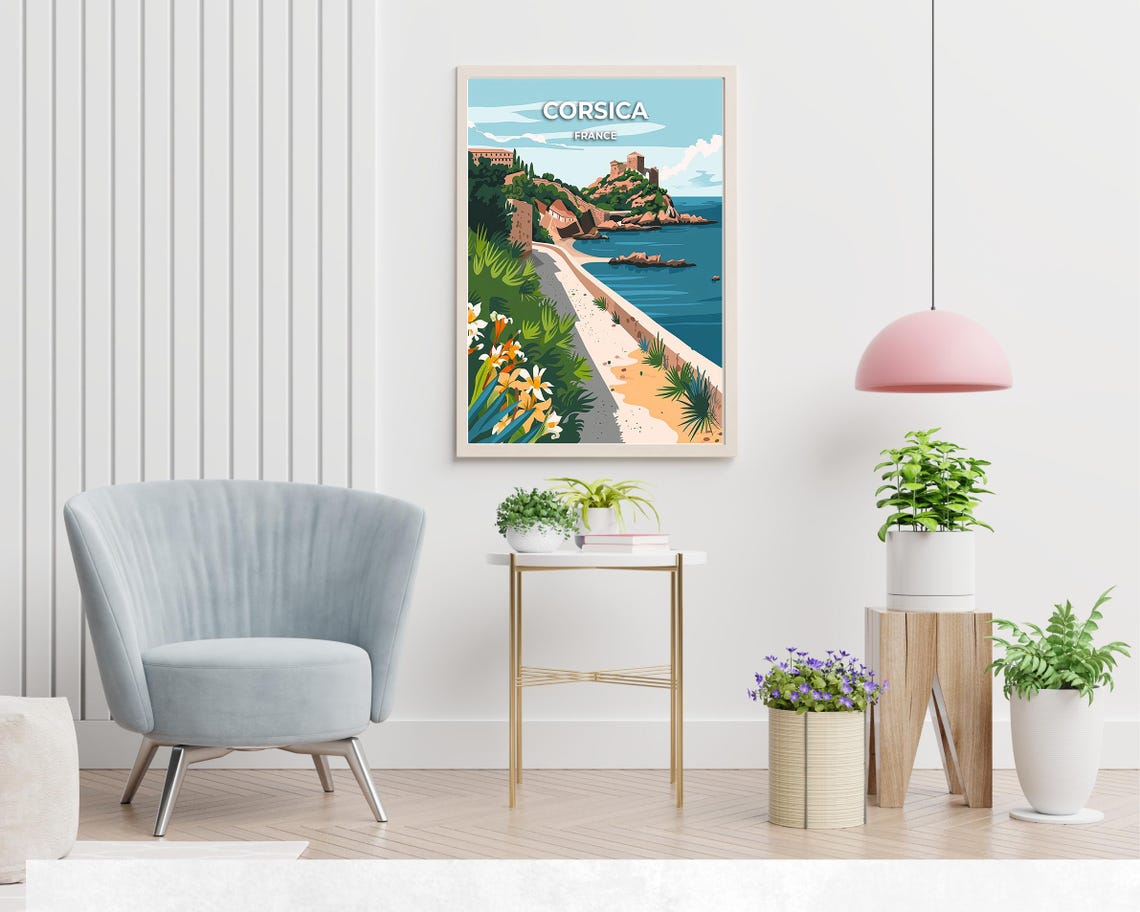 Corsica France Travel Print Wall Art Corsica France City Print Corsica France Travel Gift Corsica France Poster - Image 2