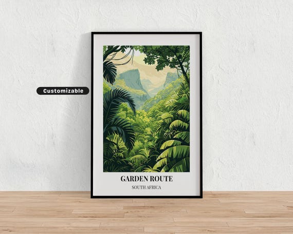 Garden Route South Africa Travel Poster Custom Wall Art