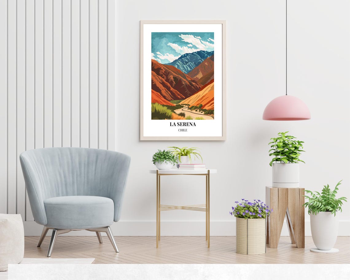 La Serena Chile Elqui Valley Mountain Road Daytime Scene Poster - Image 2