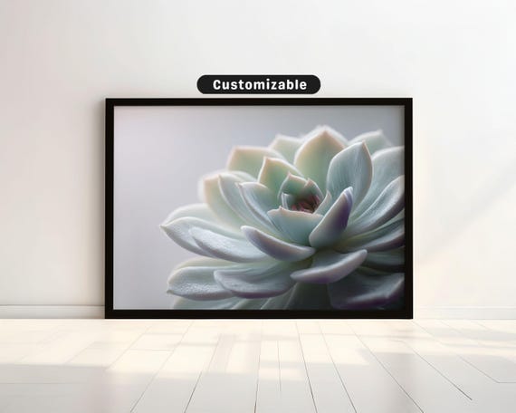 Soft Minimalist Succulent Art With Natural Highlights Botanical Wall Neutral Minimal Print