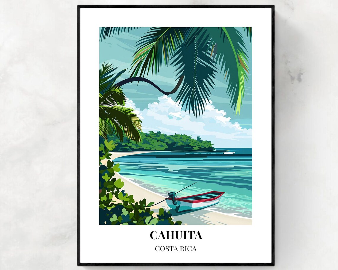 Cahuita Travel Print Wall Art Cahuita Costa Rica City Print Cahuita Travel Gift Cahuita City Poster Travel Gift