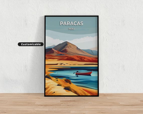 Paracas Peru Travel Poster Custom Wall Art