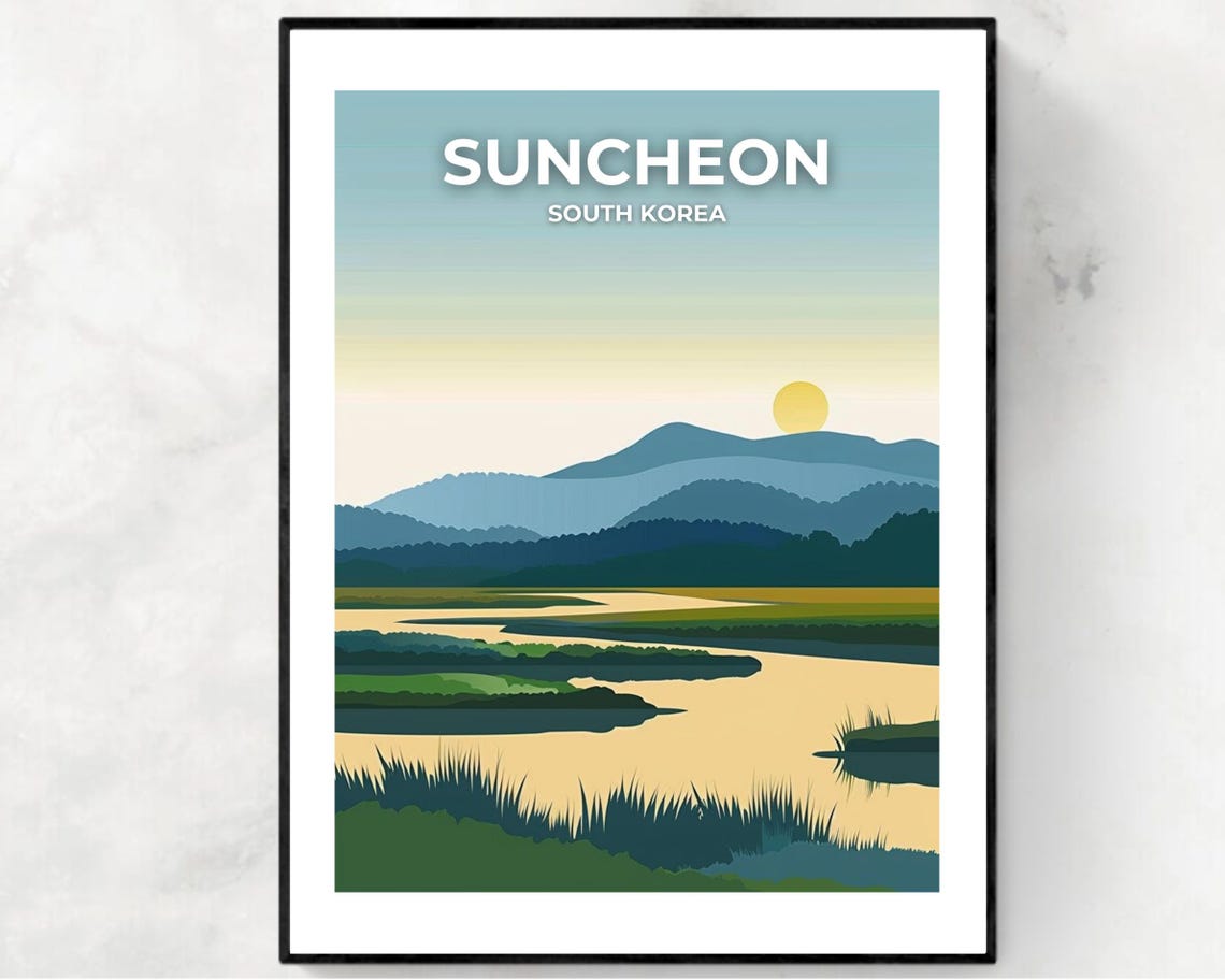 Suncheon Bay Wetland Reserve Travel Print Wall Art Suncheon South Korea City Print Suncheon Bay Wetland Reserve Travel Gift Travel Gift