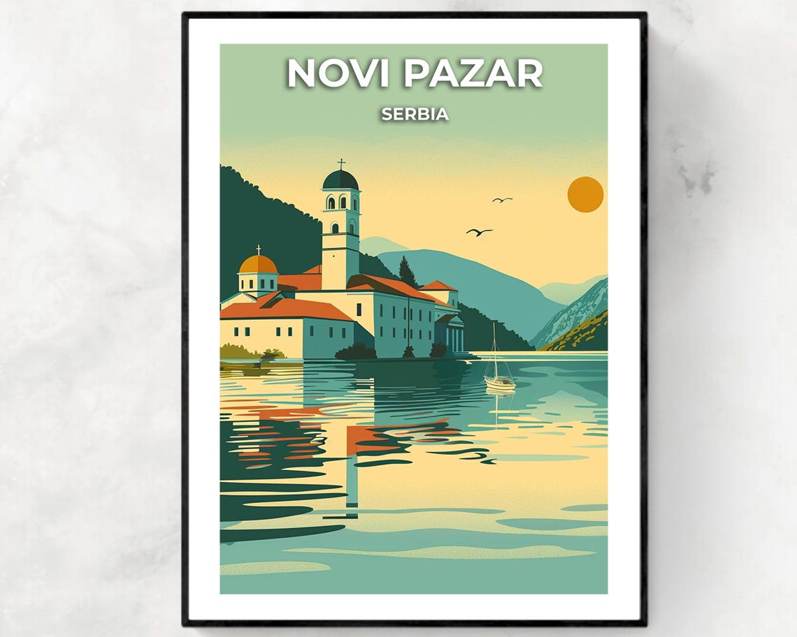 Stari Ras And Sopoani Monastery Travel Print Wall Art Novi Pazar Serbia City Print Stari Ras And Sopoani Monastery Travel Gift