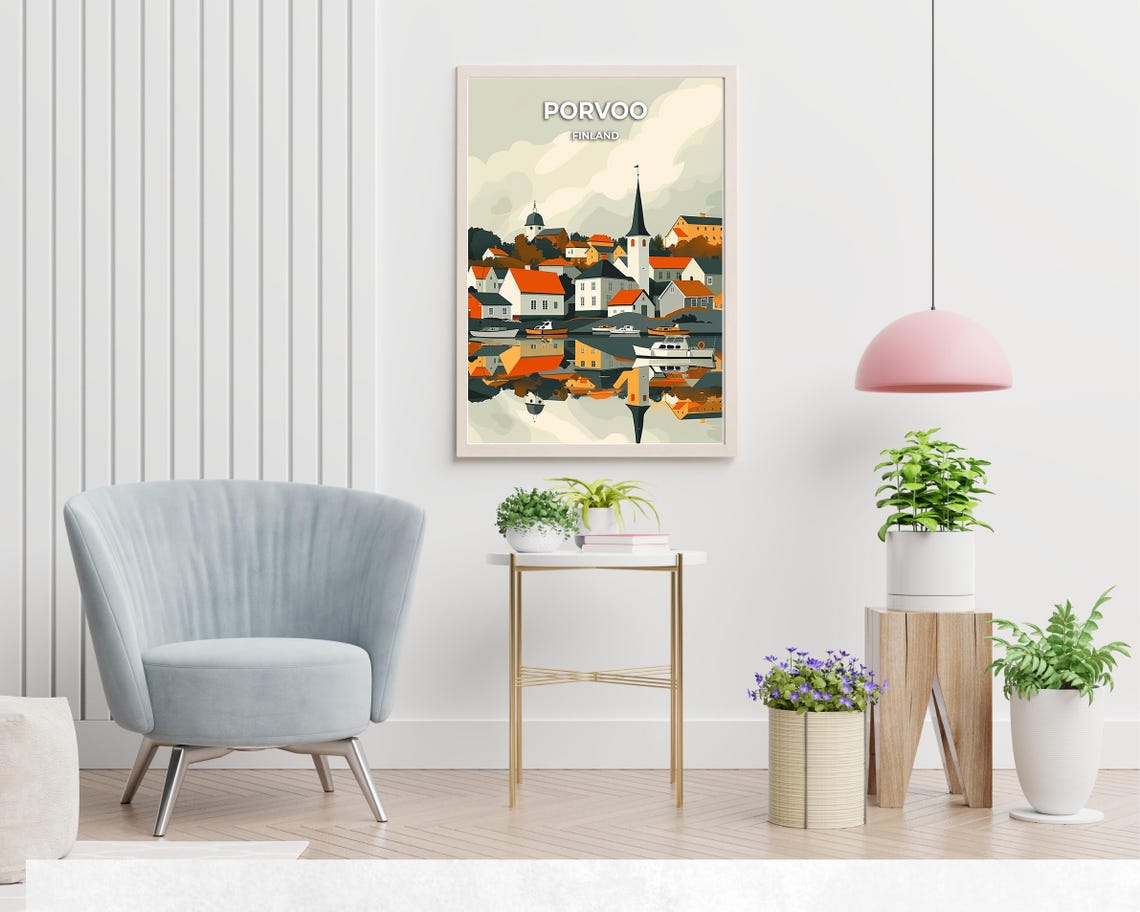 Porvoo Old Town Travel Print Wall Art Porvoo Finland City Print Porvoo Old Town Travel Gift Porvoo Old Town Poster - Image 2