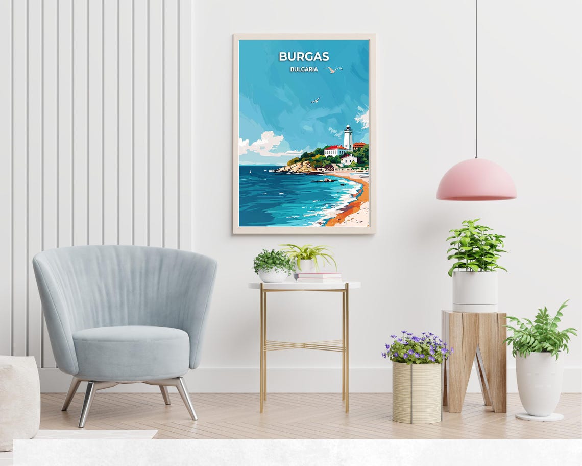 Burgas Sea Garden Travel Print Wall Art Burgas Bulgaria City Print Burgas Sea Garden Travel Gift Burgas Sea Garden Poster Travel Gift - Image 2