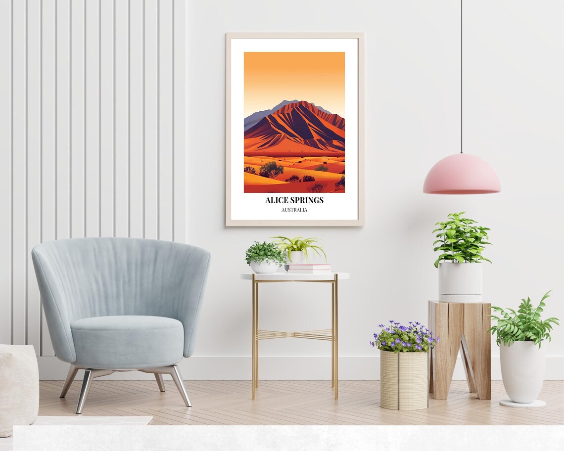Alice Springs Australia Desert Mountain Sunset Dunes Travel Poster - Image 2