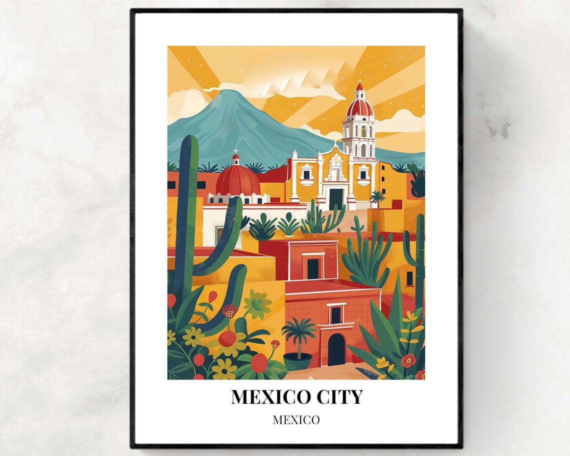 Mexico City Travel Print Wall Art Mexico City Mexico City Print Mexico City Travel Gift Mexico City City Poster