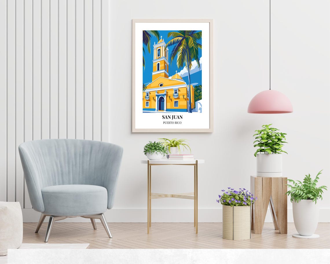 San Juan Bautista Cathedral Travel Print Wall Art San Juan Puerto Rico City Print San Juan Bautista Cathedral Travel Gift Travel Gift - Image 2