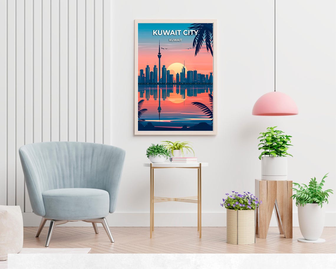 Kuwait City Travel Print Wall Art Kuwait City Kuwait City Print Kuwait City Travel Gift Kuwait City City Poster - Image 2