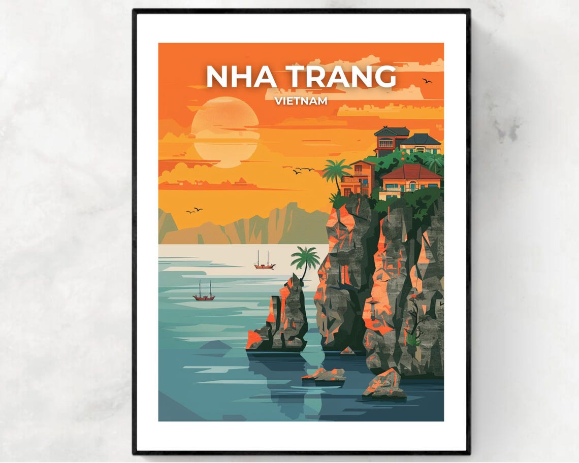 Vinpearl Land Travel Print Wall Art Nha Trang Vietnam City Print Vinpearl Land Travel Gift Vinpearl Land Poster