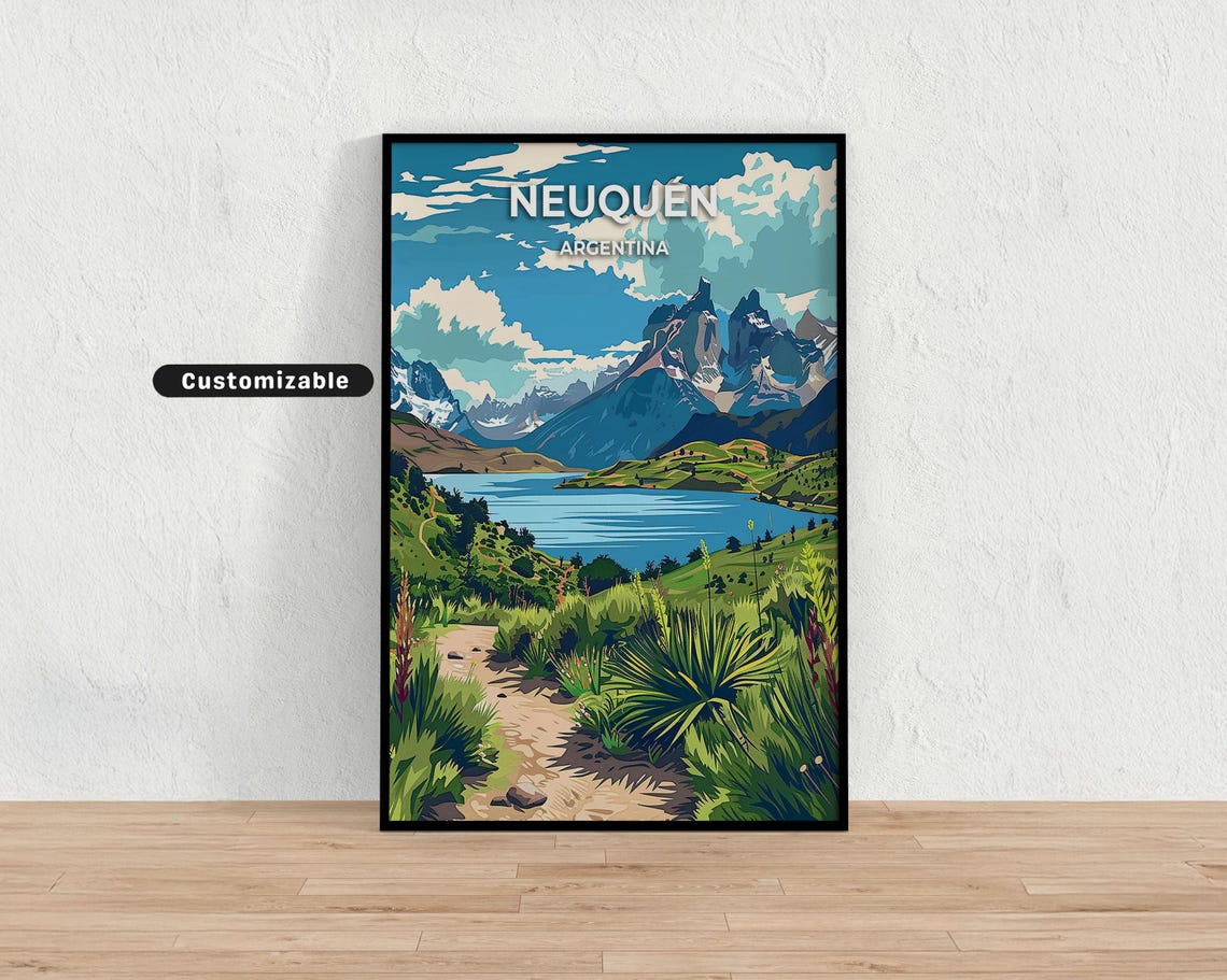 Neuqun Argentina Travel Poster Custom Wall Art