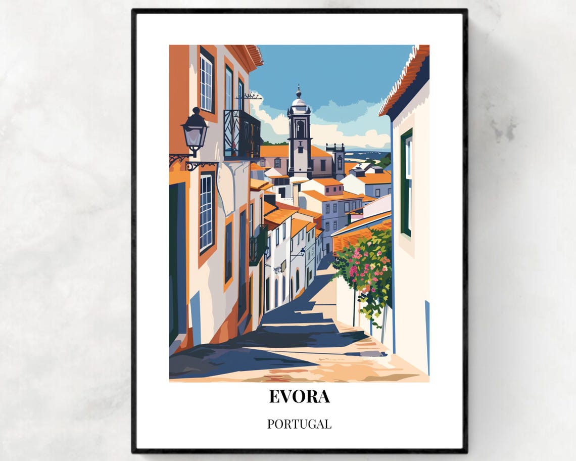 Temple Of Diana Travel Print Wall Art Vora Portugal City Print Temple Of Diana Travel Gift Temple Of Diana Poster