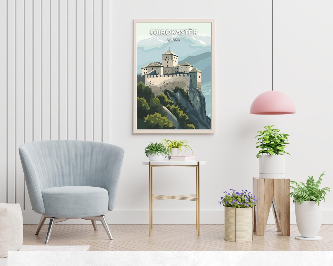 Gjirokaster Castle Fortress Crowning Rocky Cliffs Albania Poster - Image 2