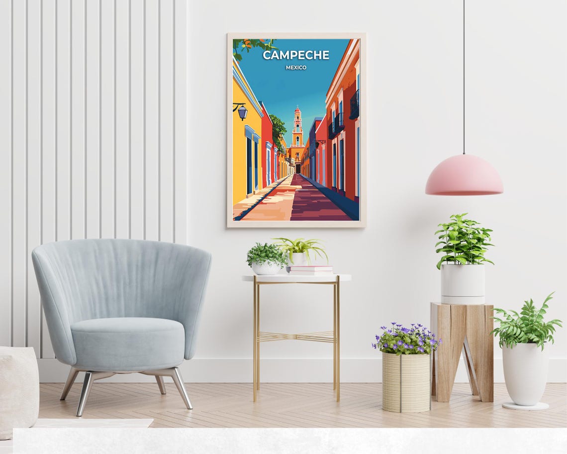 Campeche City Walls Travel Print Wall Art Campeche Mexico City Print Campeche City Walls Travel Gift Campeche City Walls Poster - Image 2