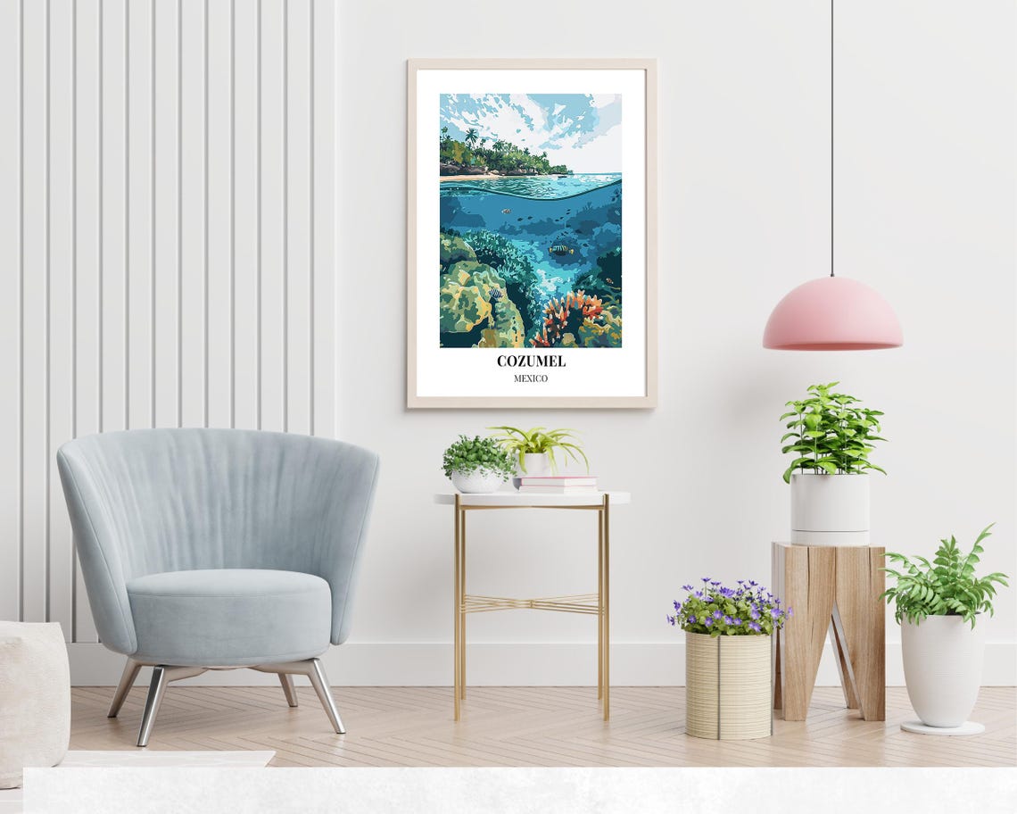 Cozumel Mexico Coral Reef Underwater World Split View Poster - Image 2