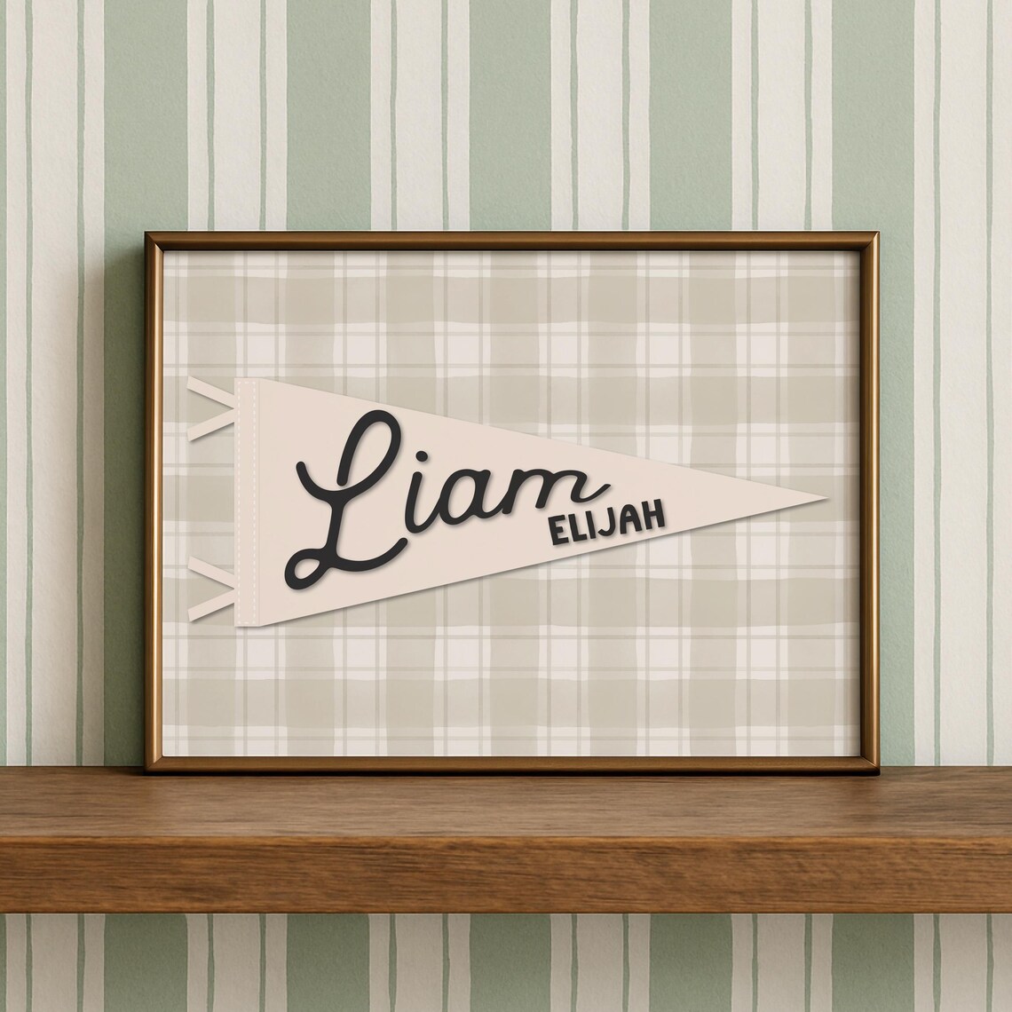Personalized Pennant Name Banner Custom Kids Bedroom Wall Art