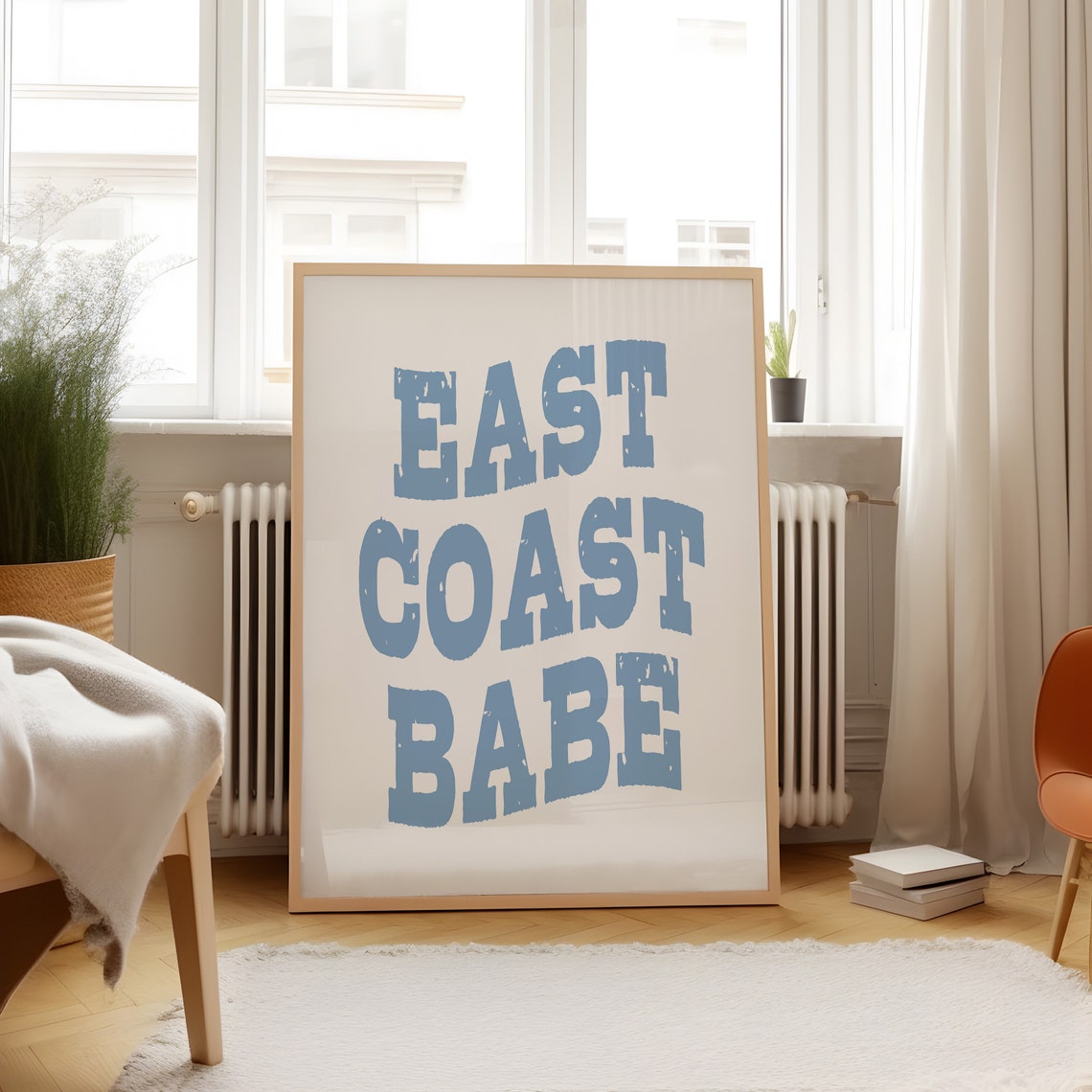 East Coast Babe Trendy Cowgirl Wall Art Cowgirl Coastal Blue Western Inspired Wall Art Trendy College Gallery Wall Art Poster - Image 3