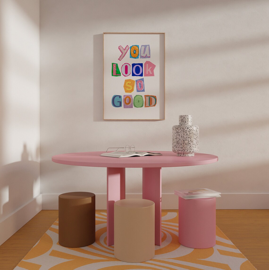 Trendy You Look So Good Y2K Preppy Poster Print - Image 3