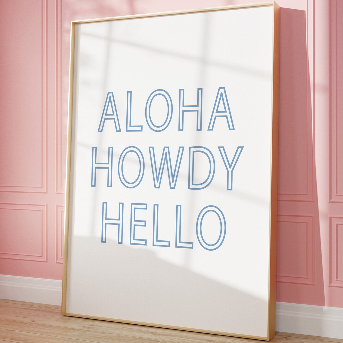 Aloha Howdy Hello Trendy Cowgirl Coastal Wall Art Cowgirl Coastal Blue Western Inspired Wall Art Trendy College Gallery Wall Art Poster - Image 4