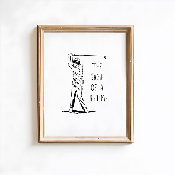 Vintage Golf Print Poster Minimalist Golf Wall Art Office Art Simple Aesthetic Wall Art Trendy Poster