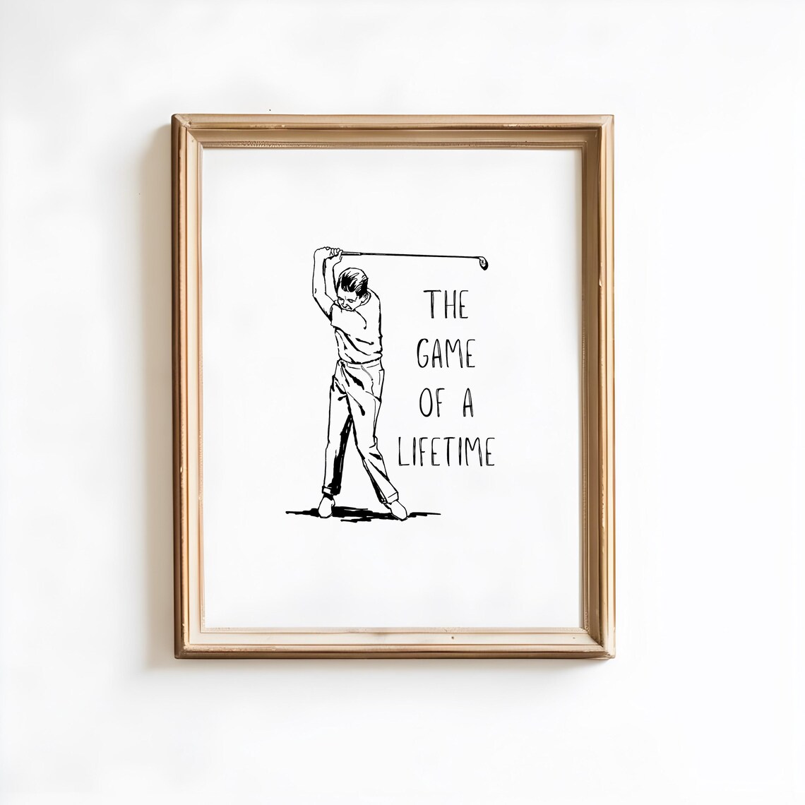 Vintage Golfer Sketch The Game Of A Lifetime Quote Golf Poster