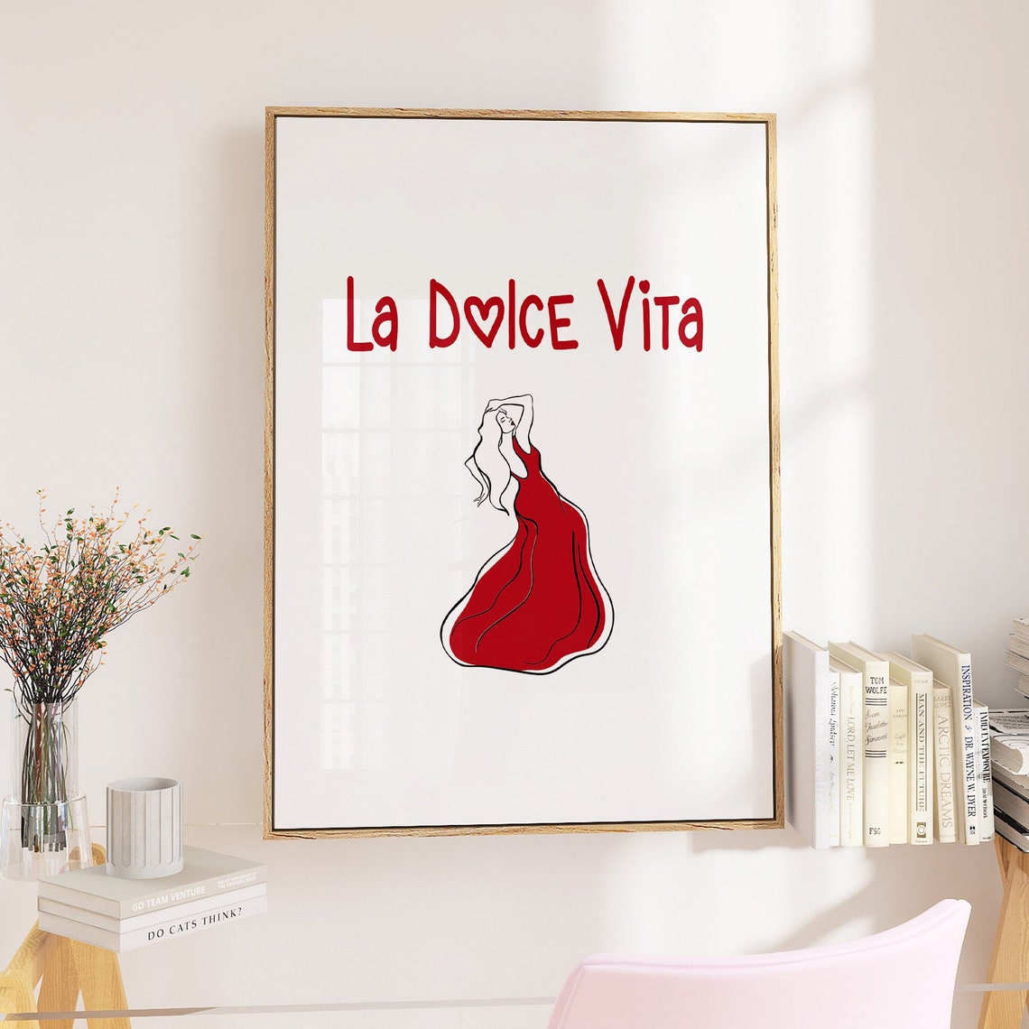 La Dolce Vita Poster Art Print Italian Quote Print Italy Decor Vintage Italian Wall Art Print Retro Italy Art Print Italy Art Print