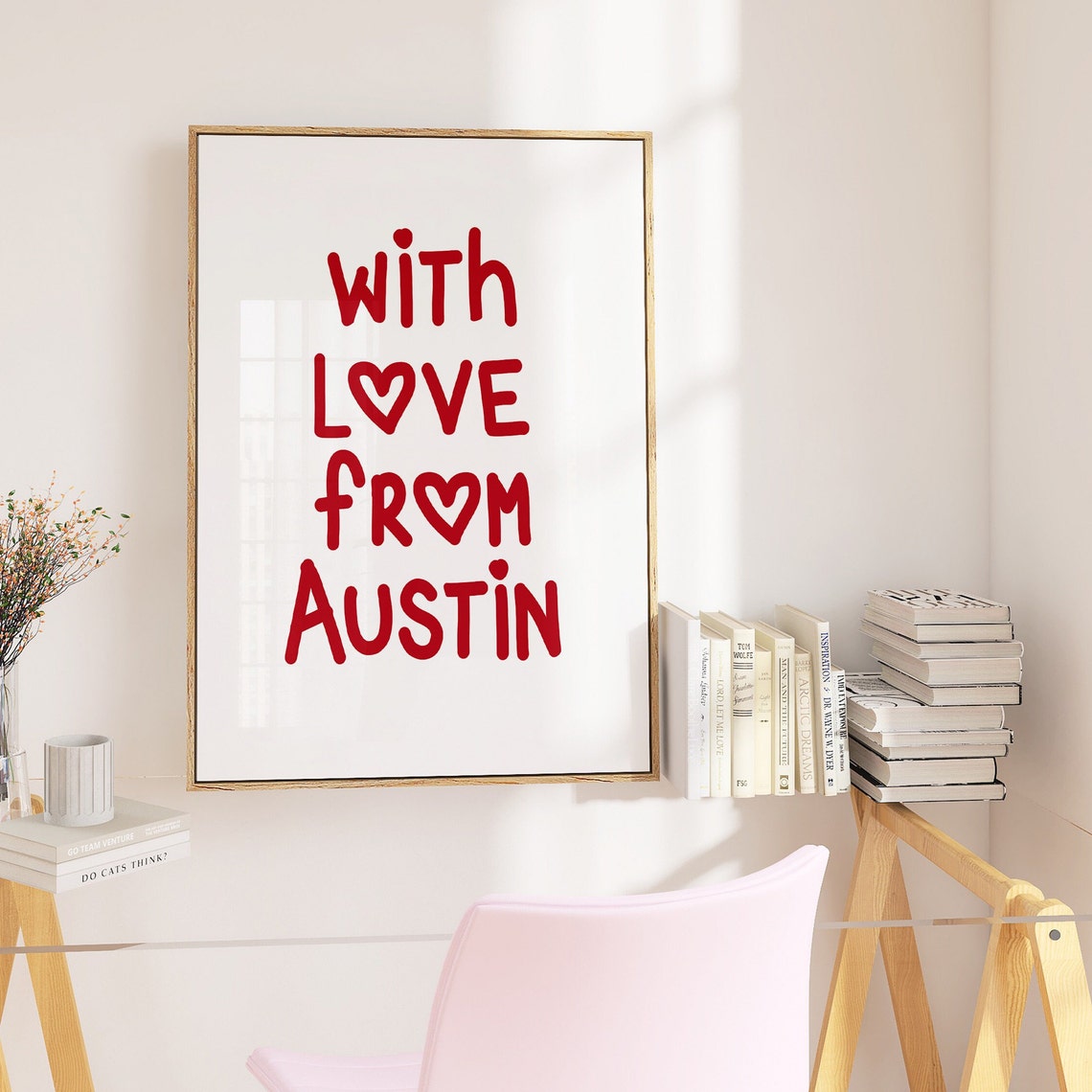 With Love From Austin Red Hand Lettered Typography City Pride Poster - Image 2