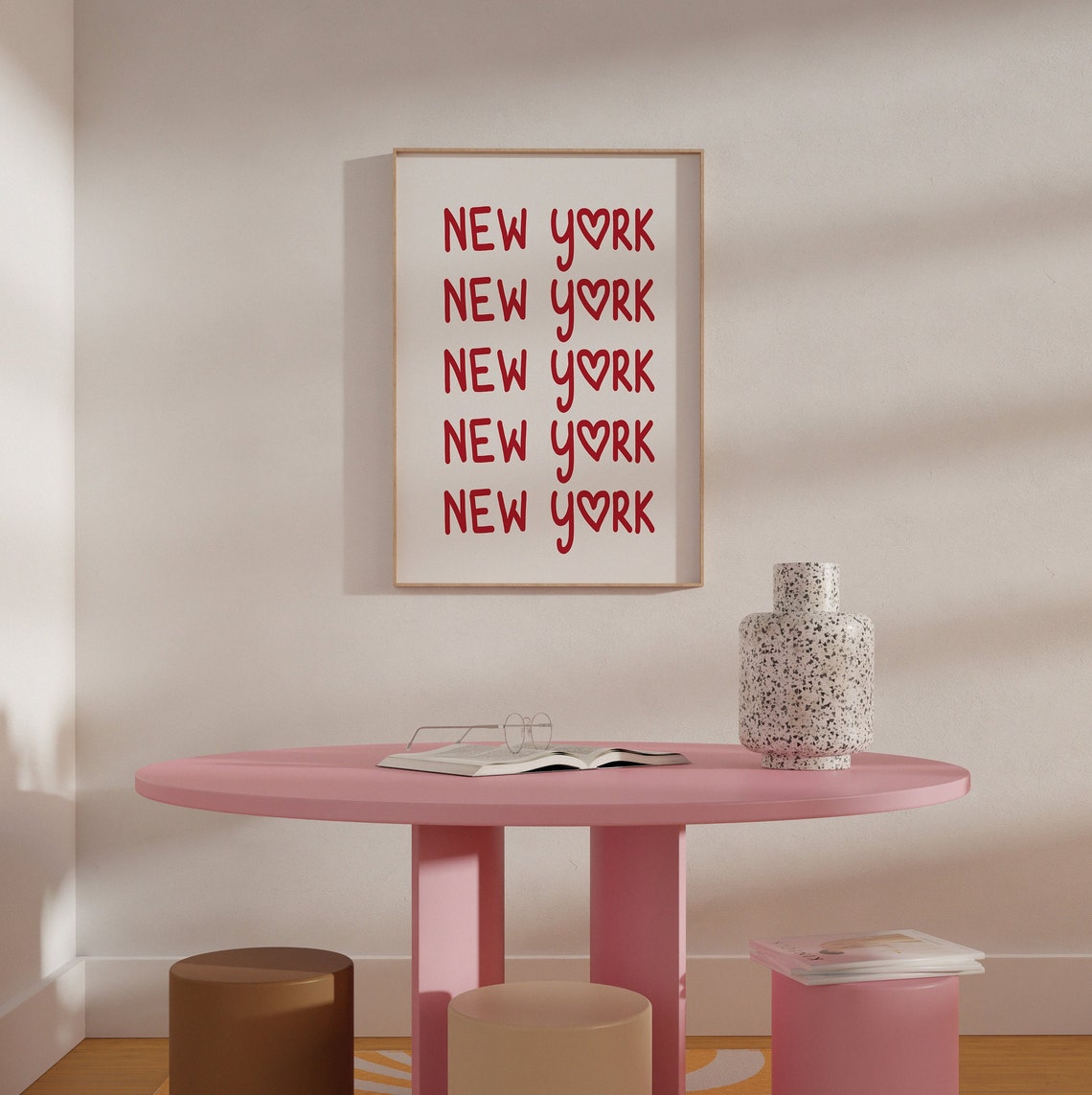 New York Print Poster Wall Art Ny New York Art Minimalist Ny Art Heart Art New York Print New York Big Apple Wall Art Print Art - Image 4