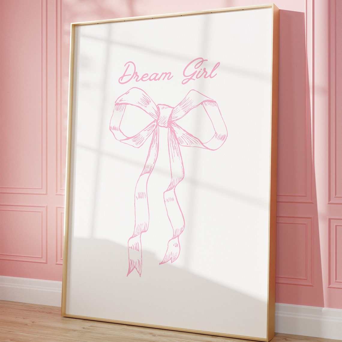 Dream Girl Pink Bow Coquette Aesthetic Room Decor Wall Poster