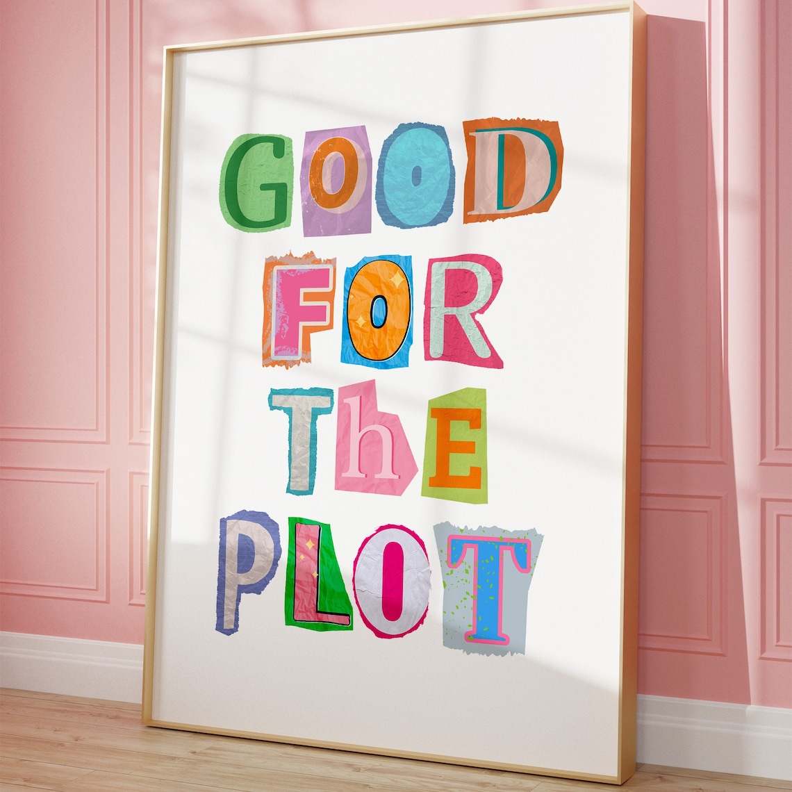 Good For The Plot Colorful Ransom Note Preppy Trendy Girls Room Poster