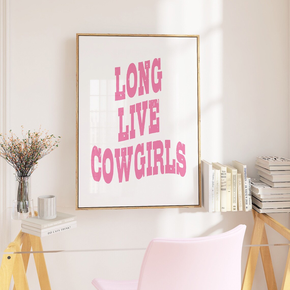 Long Live Cowgirls Pink Western Quote Typography Decor Poster - Image 4
