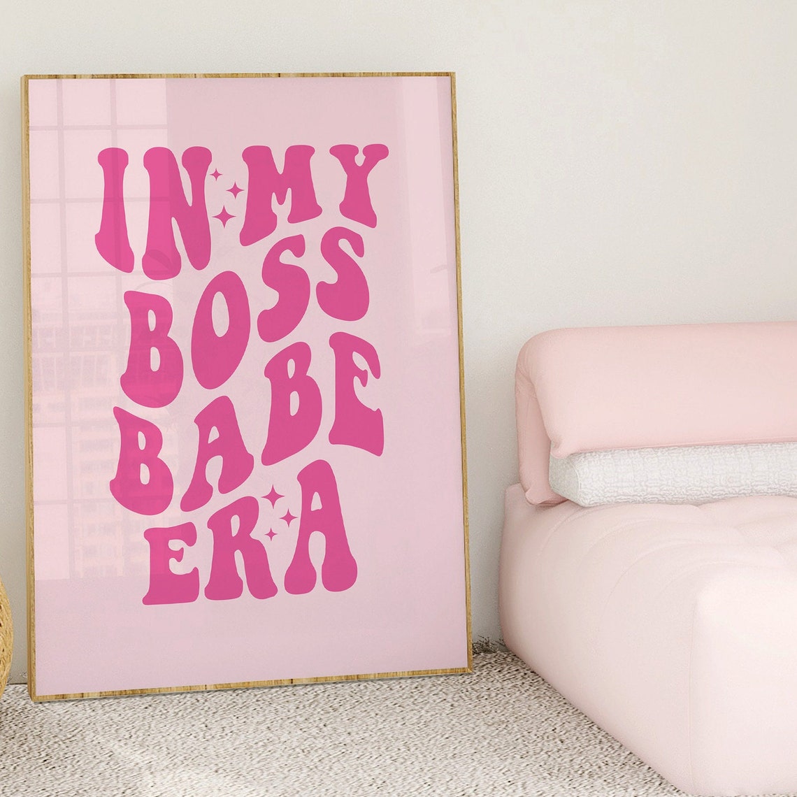 In My Boss Babe Era Retro Pink Trendy Preppy Quote Dorm Poster - Image 2