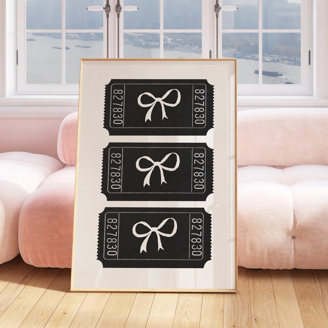 Three Black Bow Tickets Coquette Balletcore Girly Decor Poster - Image 3