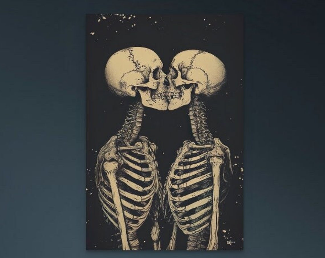 Romantic Skeleton, Halloween Art Print