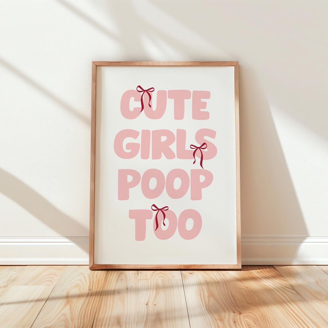 Pink Bathroom Humor Wall Print Art Decor