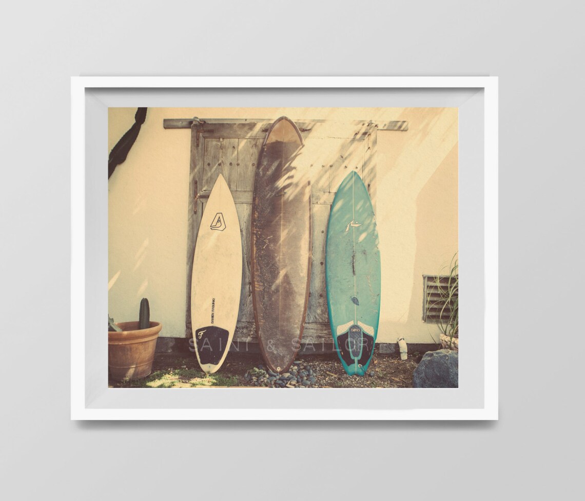 Surf Art Vintage Surfboards Decor Beach Photos Poster
