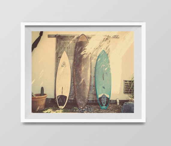Surf Art Vintage Surfboards Decor Beach Photos Poster