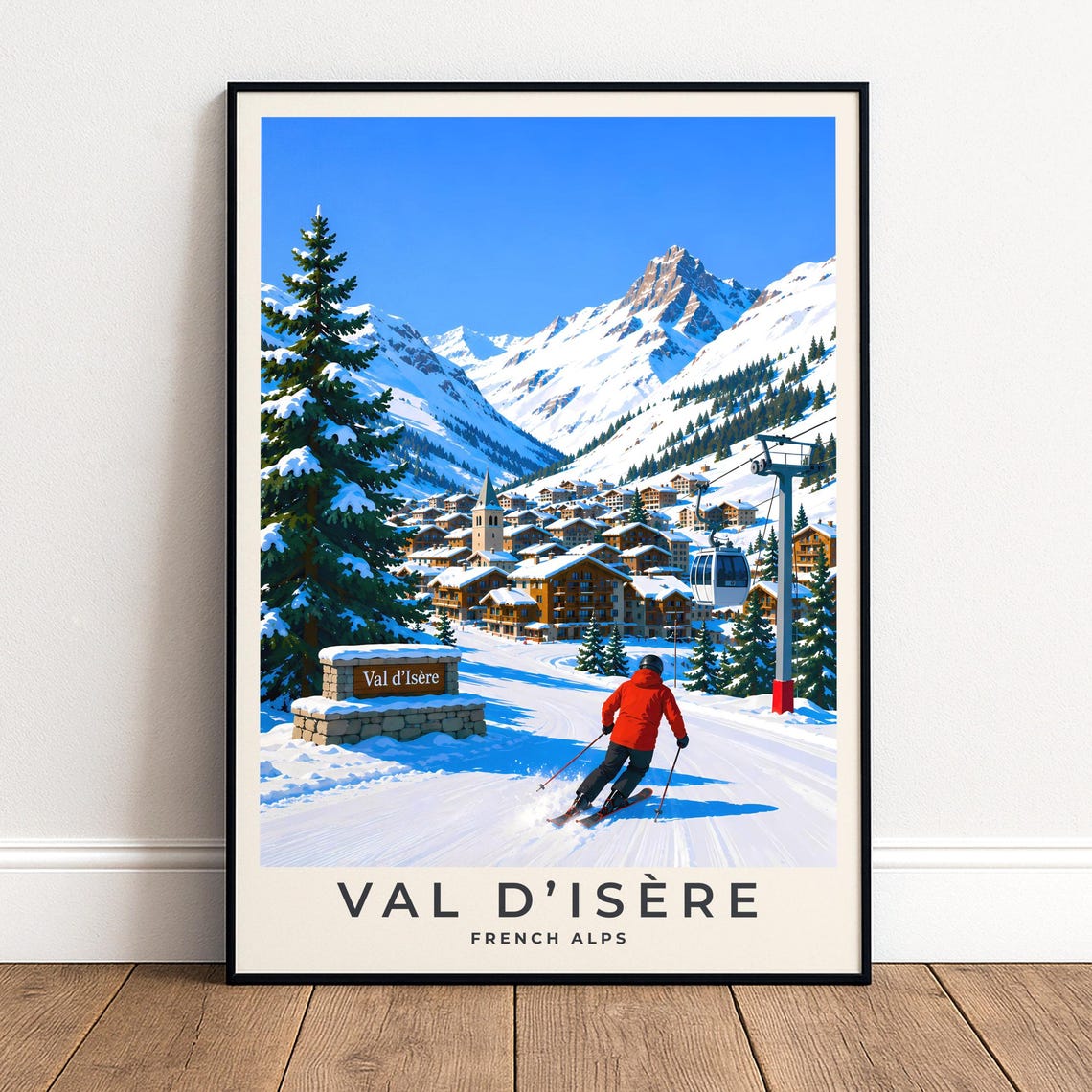 Val D'Isere Ski Poster, French Alps