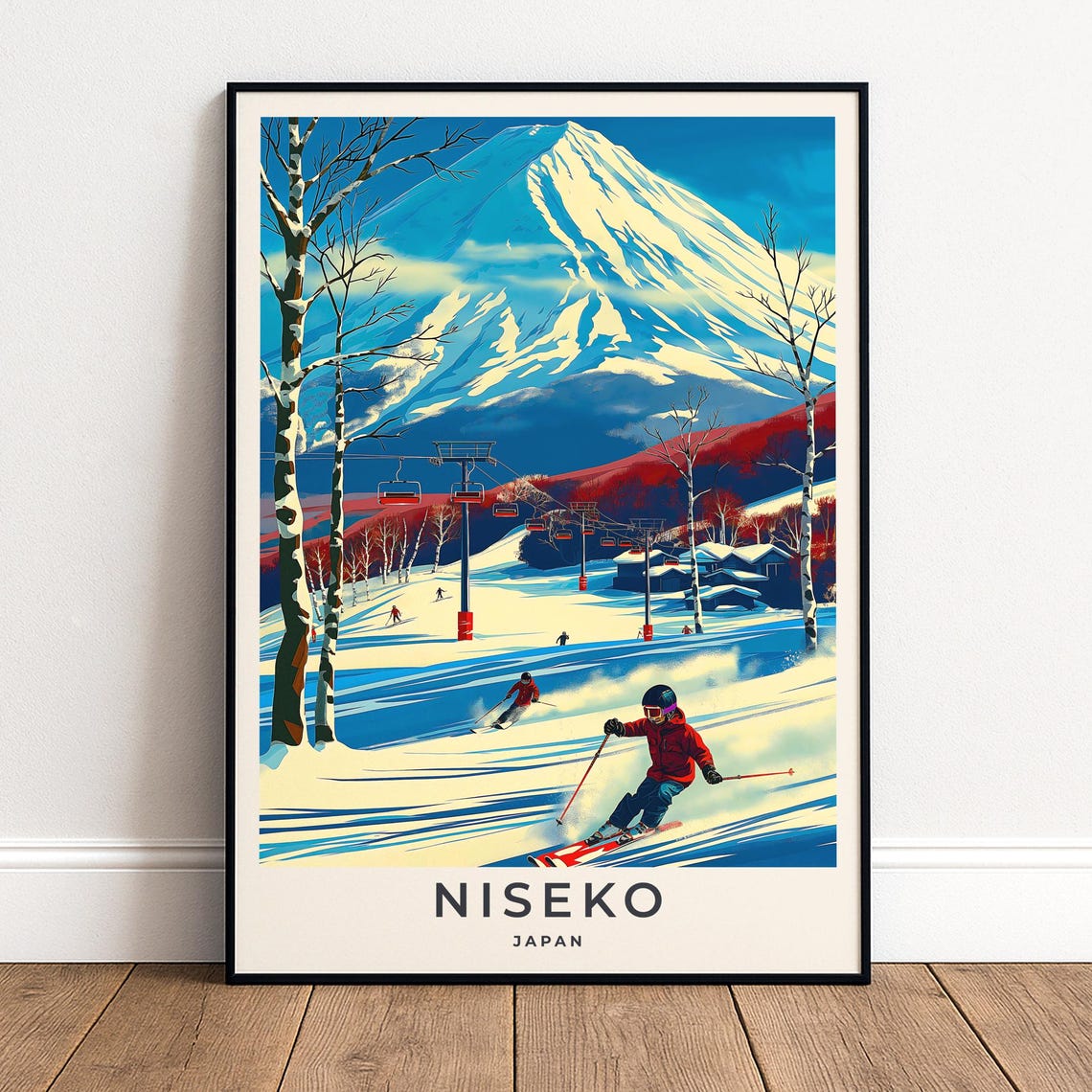 Niseko Ski Poster Japan Wall Art Skiing Print