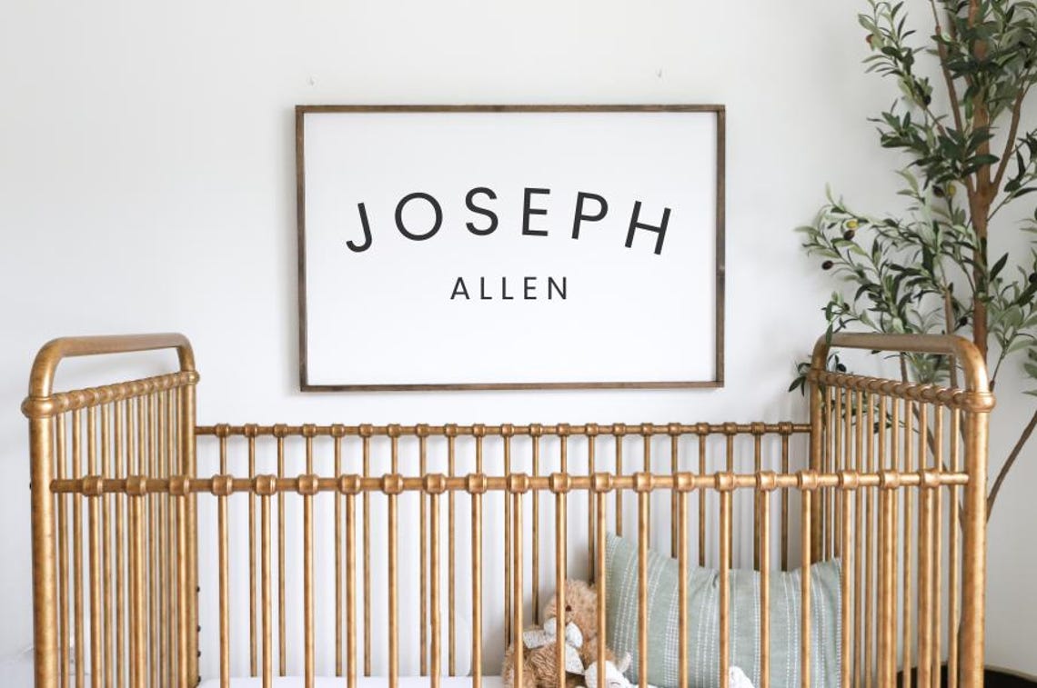 Joseph Allen Personalized Name Nursery Sign Modern Farmhouse Poster