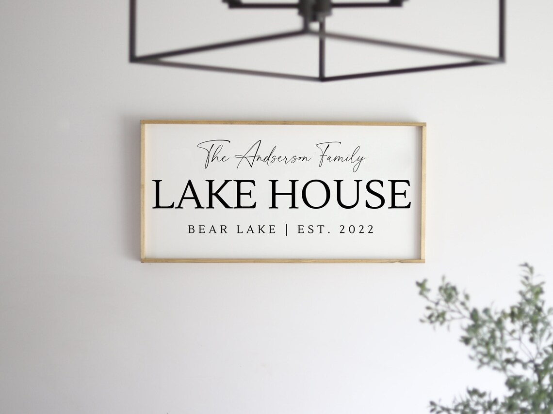 The Anderson Family Lake House Bear Lake Sign Poster for Cabin Decor