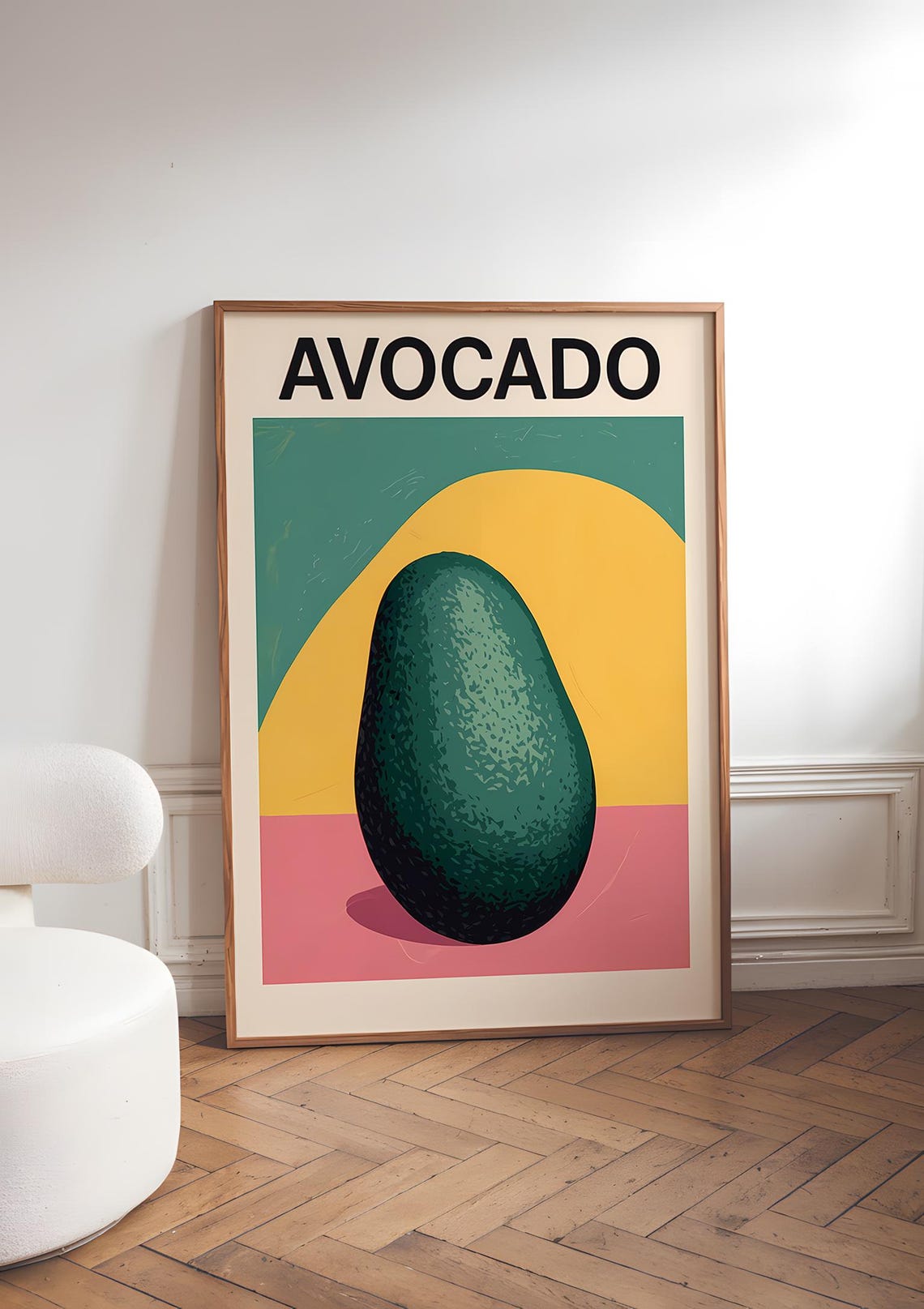 Avocado Vegetable Art Print Modern Kitchen Wall Decor Green Produce Illustration Farmhouse Kitchen Decor Rustic Vegetable Print - Image 3