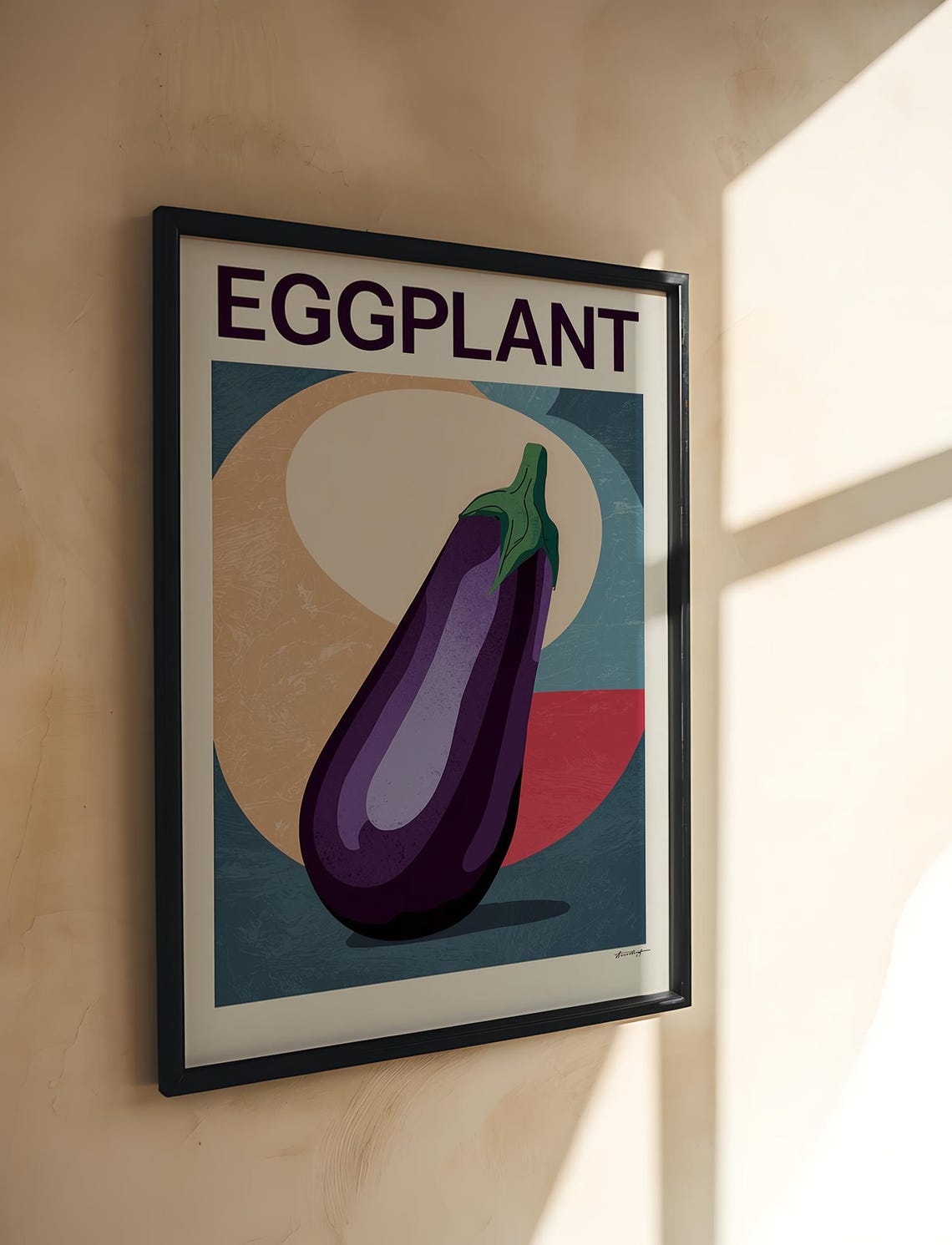 Eggplant Vegetable Art Print Modern Kitchen Wall Decor Purple Produce Illustration Farmhouse Kitchen Decor Rustic Vegetable Print - Image 2