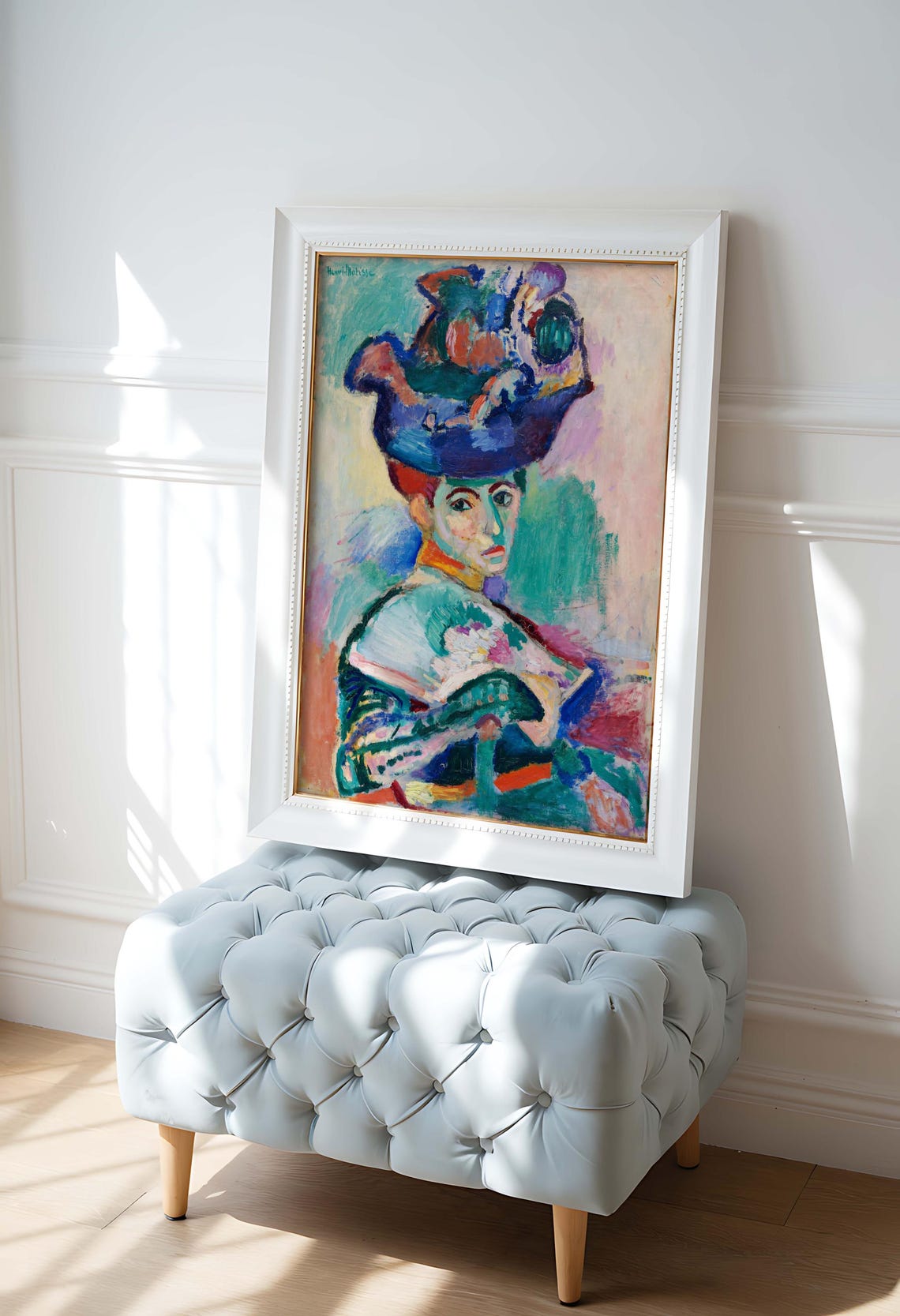 Henri Matisse Art Expressive Fauvist Portrait Print Colorful Avant Garde Art Bold Feminine Painting Modern Home Decor Woman With A Hat - Image 2