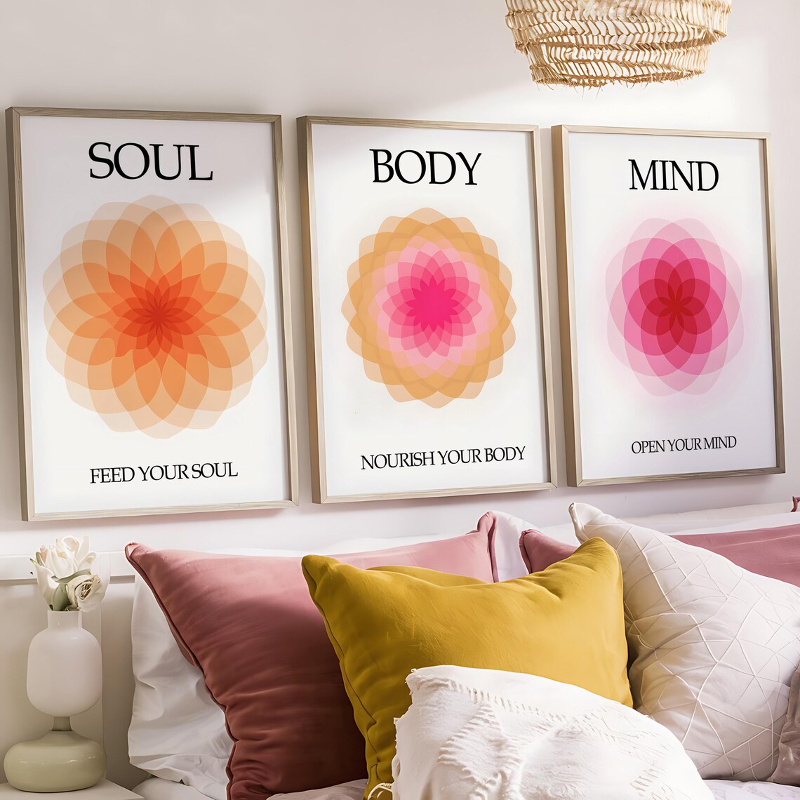 Nourish Your Body Gradient Mandala Minimalist Wellness Mindset Poster - Image 3