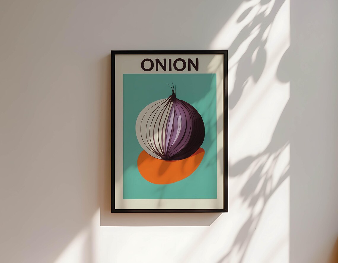 Onion Retro Art Print, Rustic Kitchen Decor - Image 5