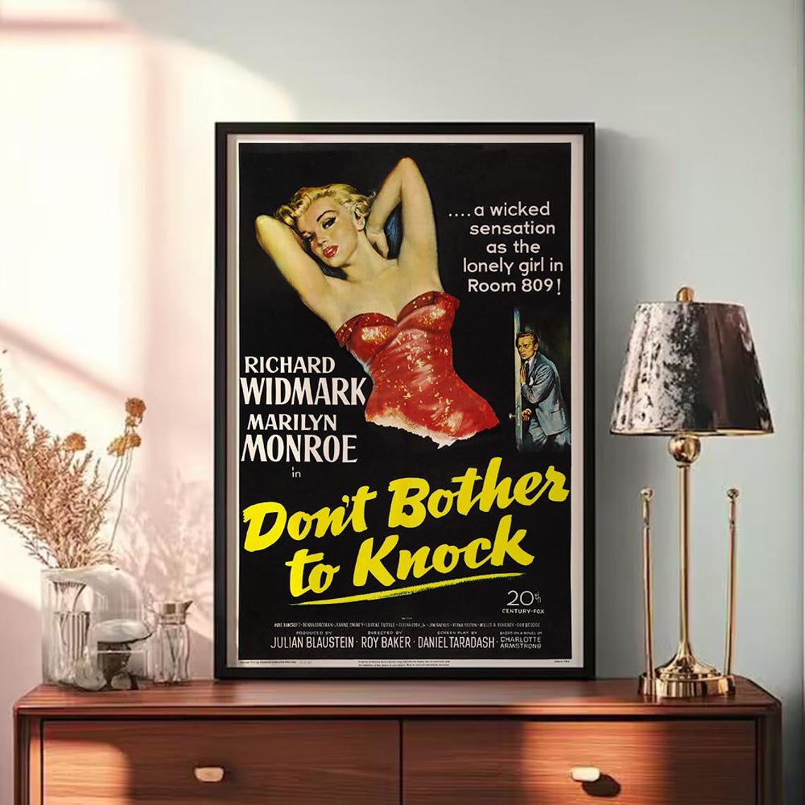 Dont Bother To Knock Marilyn Monroe Richard Widmark Noir Poster - Image 3